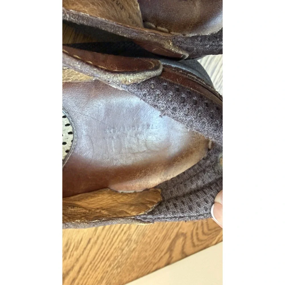 Born Sandals Shoe Men 12 Brown cabot lll Leather Fisherman Buckle Comfort Casual